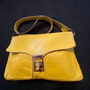 Yellow Leather Shoulder Bag